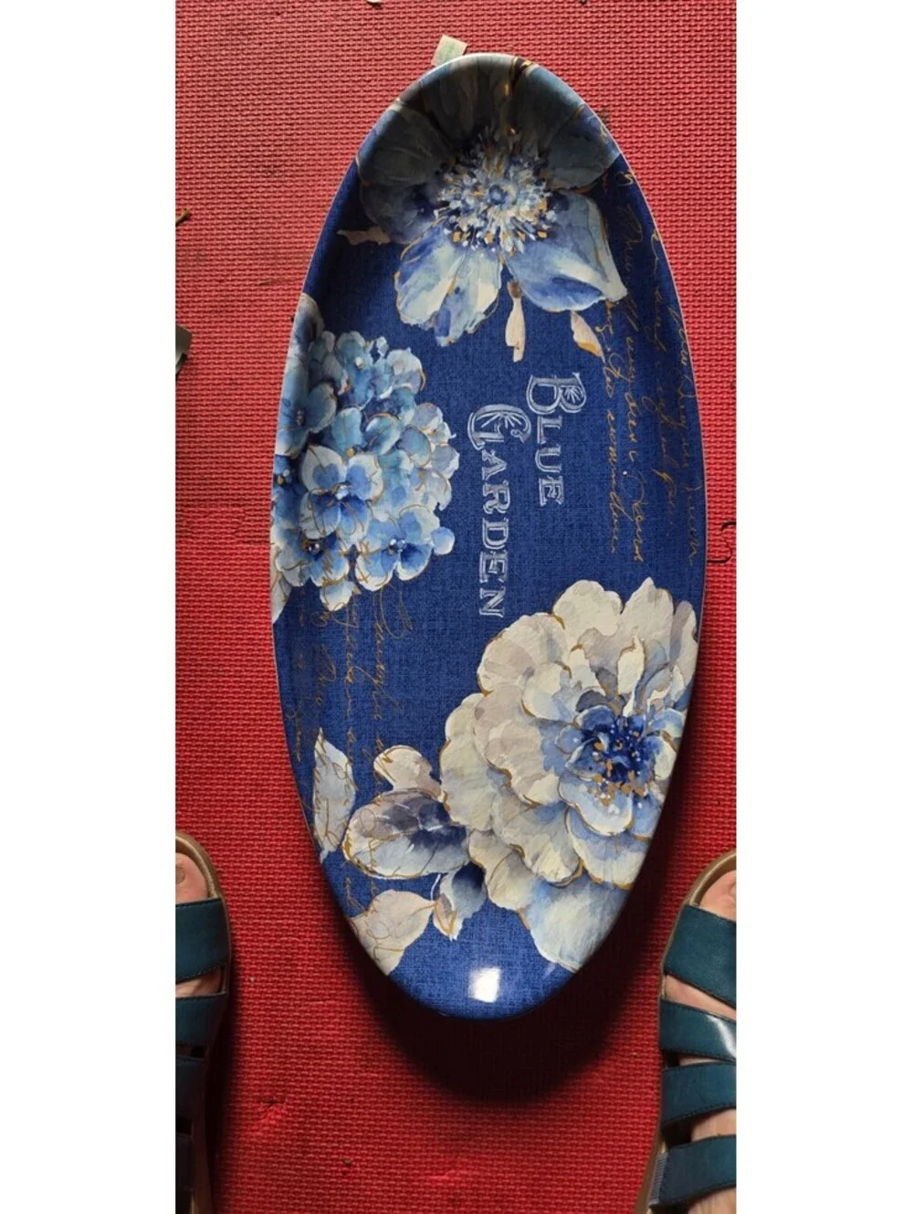Indigold Certified International Signed Lisa Audit Floral OvalTray Floral 19.75